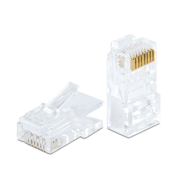 RJ45  UTP kábelre  8P8C 100db/csomag Cat6 átfűzhető csatlakozó