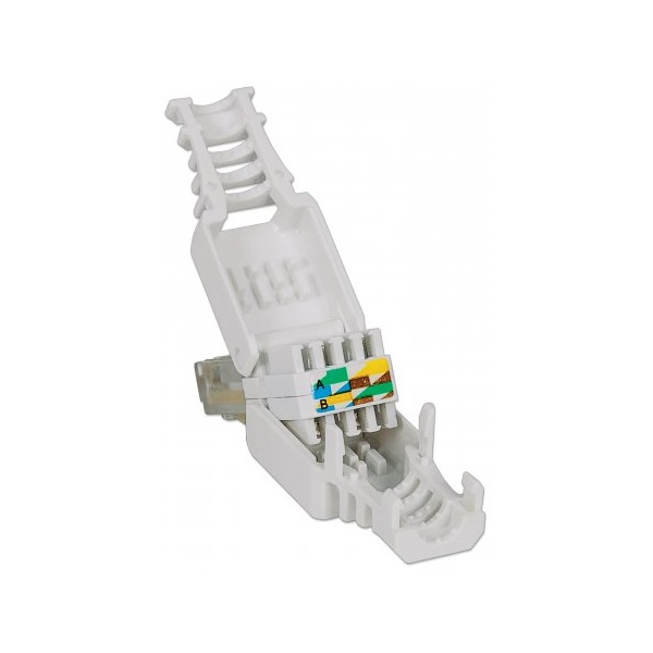 Manhattan Csatlakozó  RJ45 dugó  krimpelő fogó nélküli bekötés  Tooless design (Cat5/5e/6)