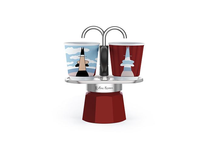 Bialetti mini Express Magrite 2 személyes kávéfőző szett vörös (1406/MR) Bialetti mini Express Magrite 2 személyes kávéfőző szett vörös (1406/MR)