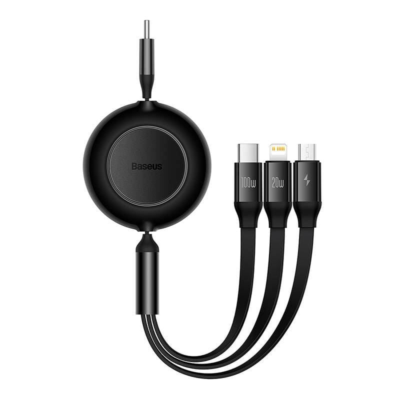 Baseus Bright Mirror 4 USB-C 3 az 1-ben kábel mikro USB Lightning USB-C 100W 3.5A 1.1m fekete (CAMJ010201) Baseus Bright Mirror 4 USB-C 3 az 1-ben kábel mikro USB Lightning USB-C 100W 3.5A 1.1m fekete (CAMJ010201)