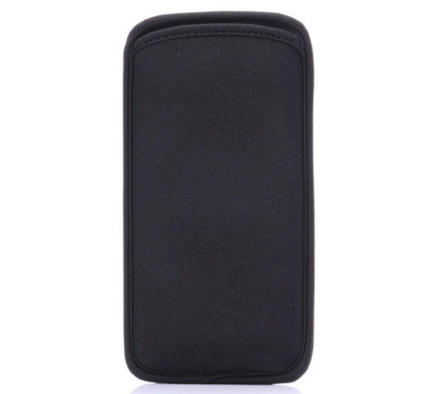 Tok álló, neoprén (univerzális, nyitott, 5.5" méret) FEKETE [Samsung Galaxy S22 5G (SM-S901)]