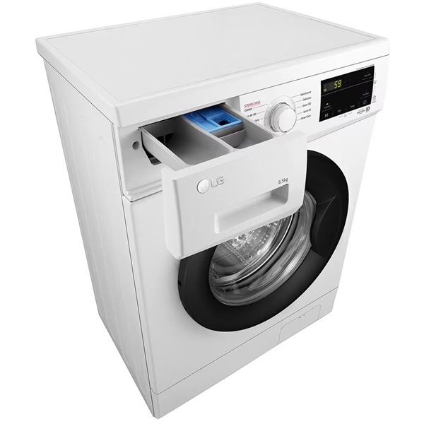 Lg F2J3WSBWE Elöltöltős mosógép – 6.5 kg, 1200 ford./perc, E Energiaosztály, Gőz funkcióval, Inverter Direct Drive, 6 MOTION technológia Lg F2J3WSBWE Elöltöltős mosógép – 6.5 kg, 1200 ford./perc, E Energiaosztály, Gőz funkcióval, Inverter Direct Drive, 6 MOTION technológia