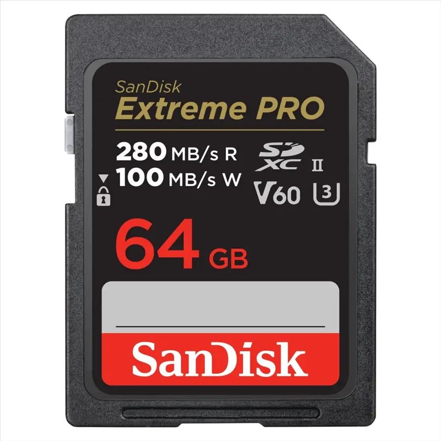 Sandisk SDSDXEP-064G-GN4IN / 215491 64GB Extreme PRO SDXC V60 UHS-II SD cards, 280/100 MB/s,V60,C10,UHS-II Sandisk SDSDXEP-064G-GN4IN / 215491 64GB Extreme PRO SDXC V60 UHS-II SD cards, 280/100 MB/s,V60,C10,UHS-II