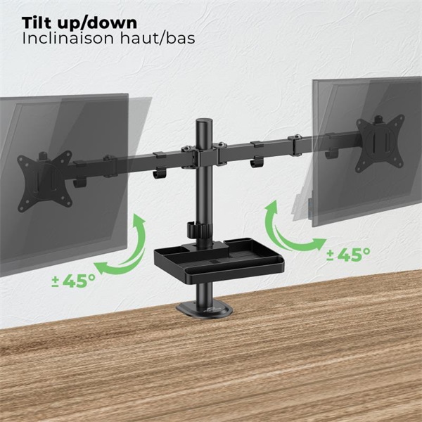 Advance  XTENDMOUNTS Dual 17-32"  dönthető forgatható Monitor Asztali konzol Fekete 