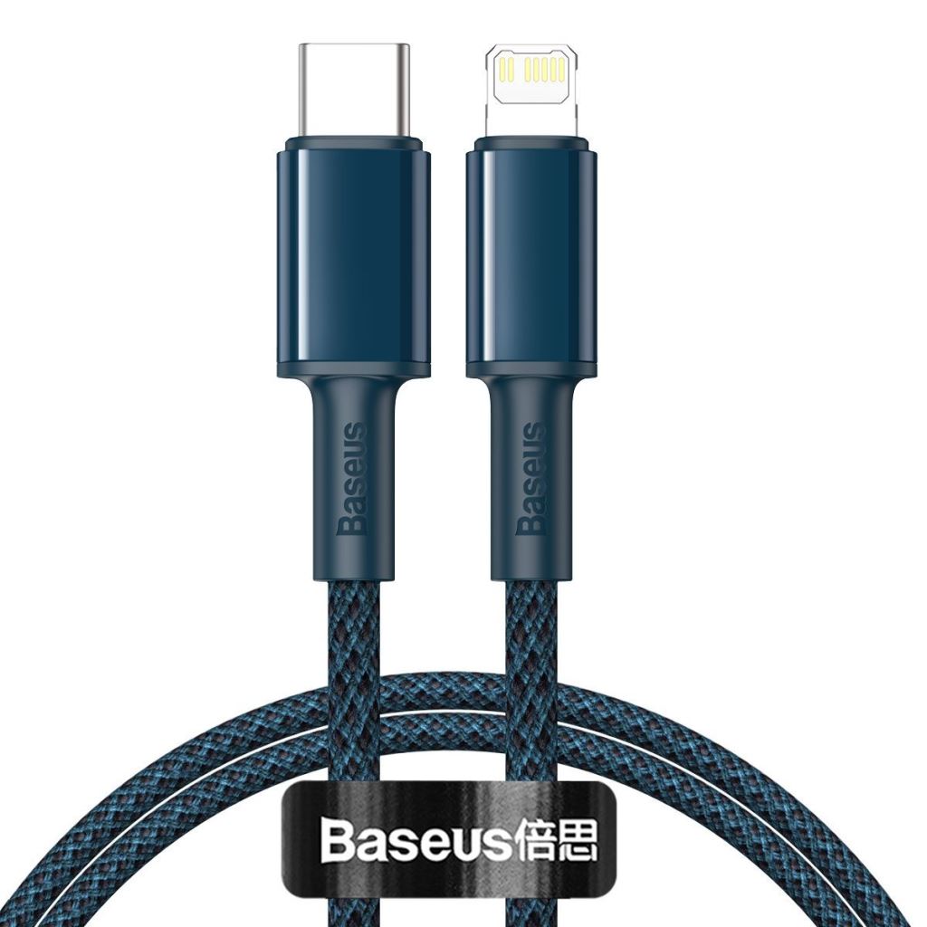 Baseushoz USB-C-Lightning nagy sűrűségű fonott kábel, 20W, 5 A, PD, 2m, kék (CATLGD-A03) Baseushoz USB-C-Lightning nagy sűrűségű fonott kábel, 20W, 5 A, PD, 2m, kék (CATLGD-A03)