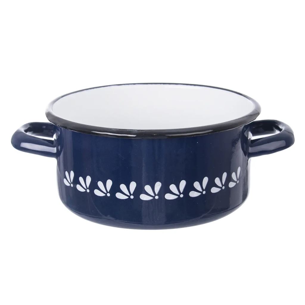 Orion 113508 MODROBÍLÁ zománcozott lábas 1,5 liter kék-fehér