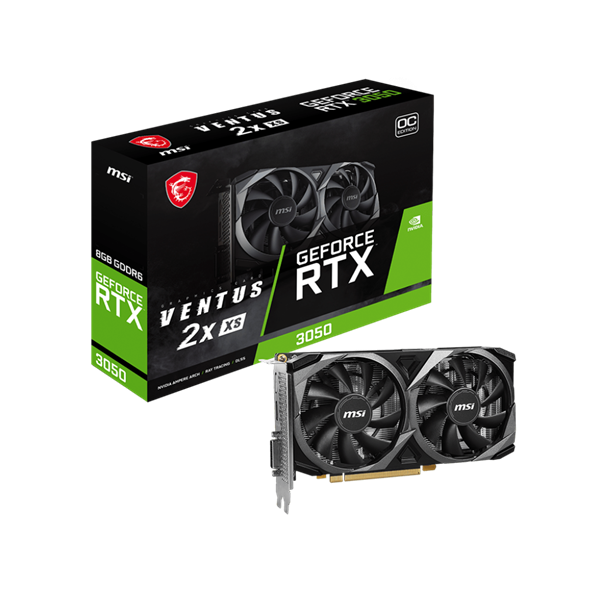 MSI PCI-Ex16x nVIDIA RTX 3050 VENTUS 2X XS 8GB DDR6 OC Videokártya MSI PCI-Ex16x nVIDIA RTX 3050 VENTUS 2X XS 8GB DDR6 OC Videokártya