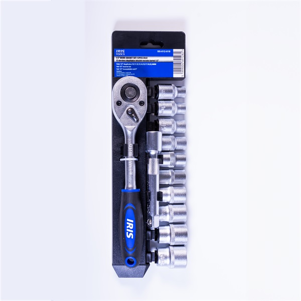 IRIS TOOLS SS-012-019 12 darabos dugókulcs készlet racsnis karral 1/2" IRIS TOOLS SS-012-019 12 darabos dugókulcs készlet racsnis karral 1/2"