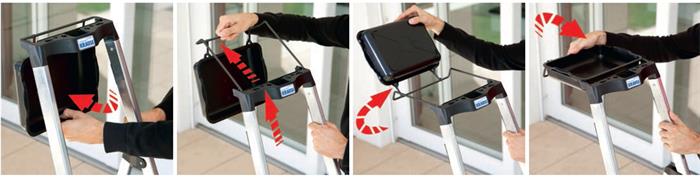 Állólétra, 5 lépcsőfokos, alumínium, Multigrip-system, KRAUSE "Secury"
