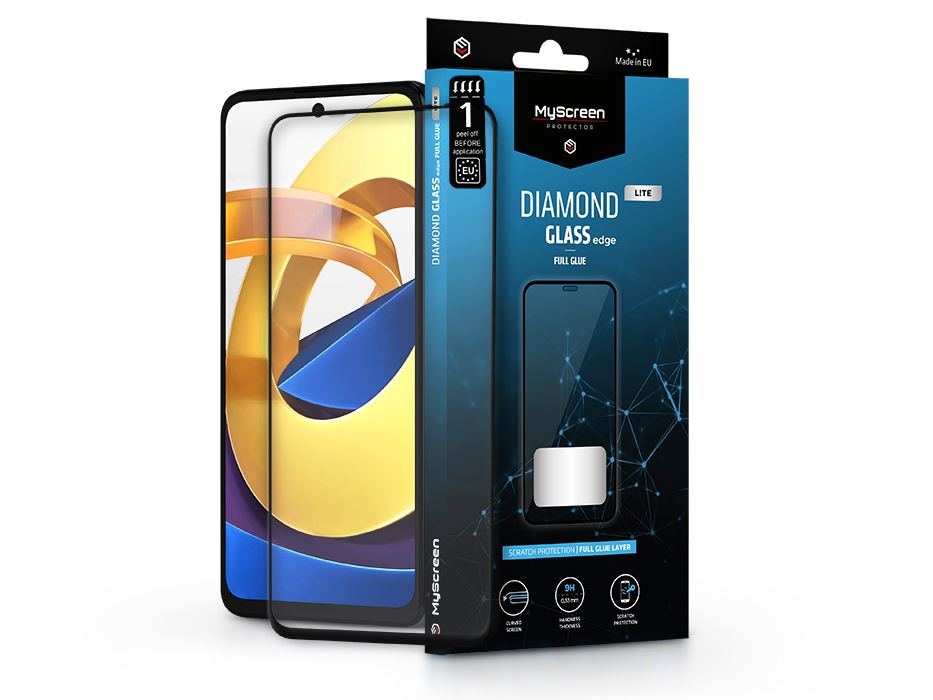 MyScreen Diamond Glass Lite Edge2.5D Full Glue Xiaomi Redmi Note 11T 5G/11S 5G/Poco M4 Pr edzett üveg kijelzővédő fólia fekete kerettel (LA-2167)