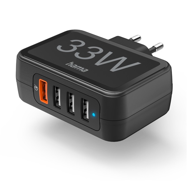 Hama 201629 FIC E3 USB 4X (1XQC3.0, 3XUSB-A) 33W hálózati töltő Hama 201629 FIC E3 USB 4X (1XQC3.0, 3XUSB-A) 33W hálózati töltő