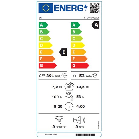 Lg F4DV710S2SE MOSÓ-SZÁRÍTÓGÉP GŐZ
