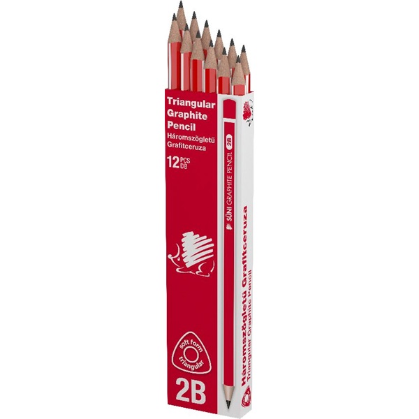 ICO Süni D12 2B háromszögletű grafitceruza ICO Süni D12 2B háromszögletű grafitceruza