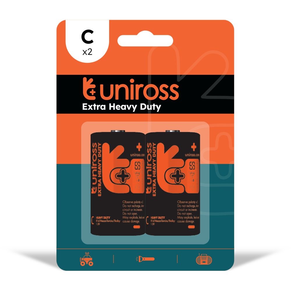 Uniross C/baby/R14 1,5V szén-cink elem 2db/bliszter