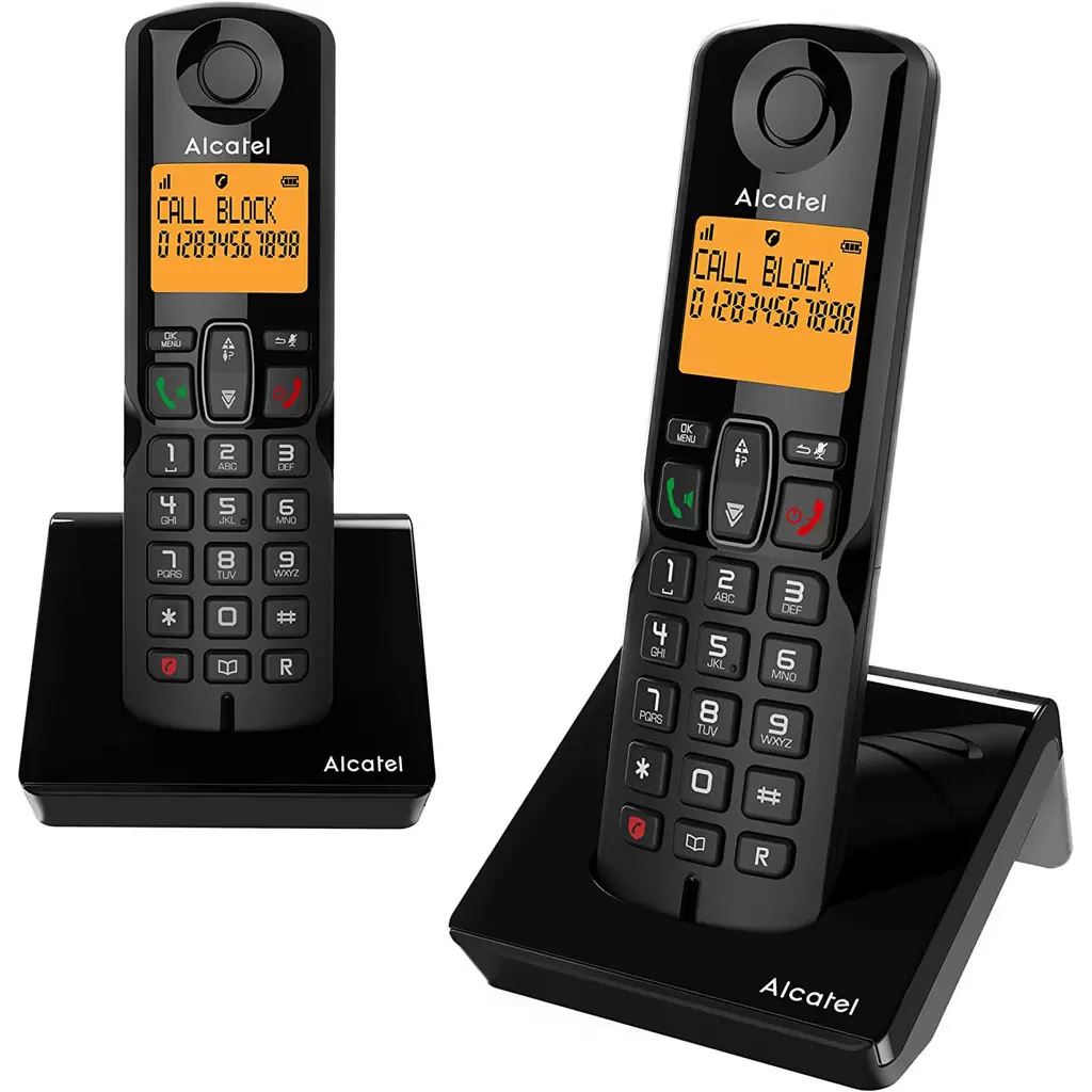 Alcatel S280 DUO Hordozható vezetékes Dect telefon fekete (127958)