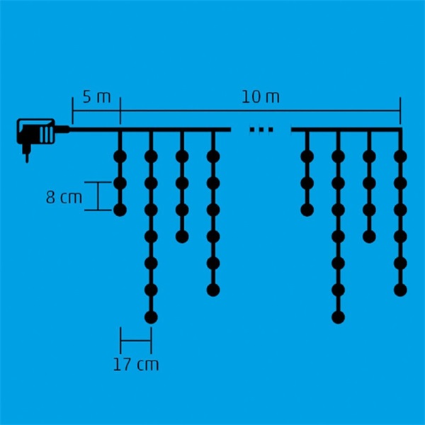 Home KKF 308/M 5x10m/300 LED/kül-beltéri/színes LED-es karácsonyi fényfüggöny Home KKF 308/M 5x10m/300 LED/kül-beltéri/színes LED-es karácsonyi fényfüggöny