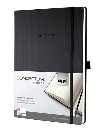 Sigel CO112 "Conceptum" jegyzetfüzet A4, vonalas, fekete (SICO112) Sigel CO112 "Conceptum" jegyzetfüzet A4, vonalas, fekete (SICO112)