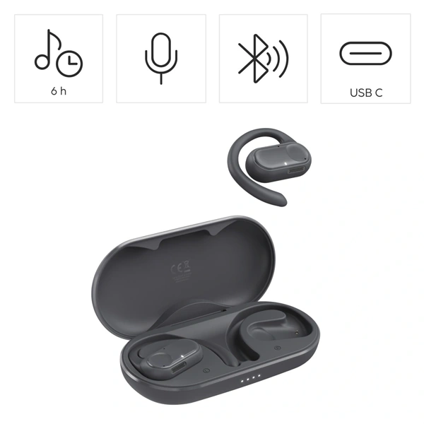 Hama Spirit Open Bluetooth TWS Headset Fekete