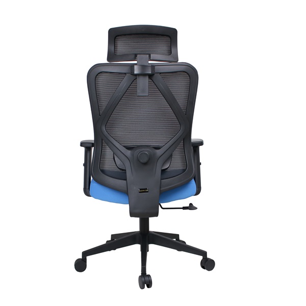 IRISOffice Eclipse kék/fekete ergonómikus, szövet-hálós irodai forgószék fej és háttámasszal