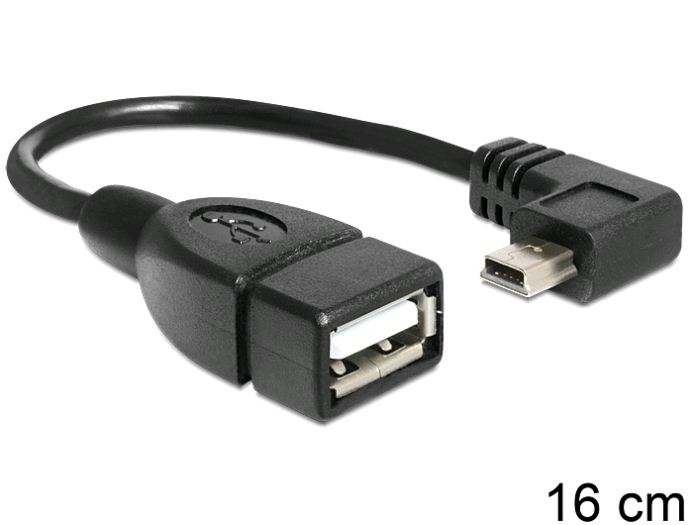 Delock 83245 USB mini apa > USB 2.0-A anya OTG kábel 16 cm Delock 83245 USB mini apa > USB 2.0-A anya OTG kábel 16 cm