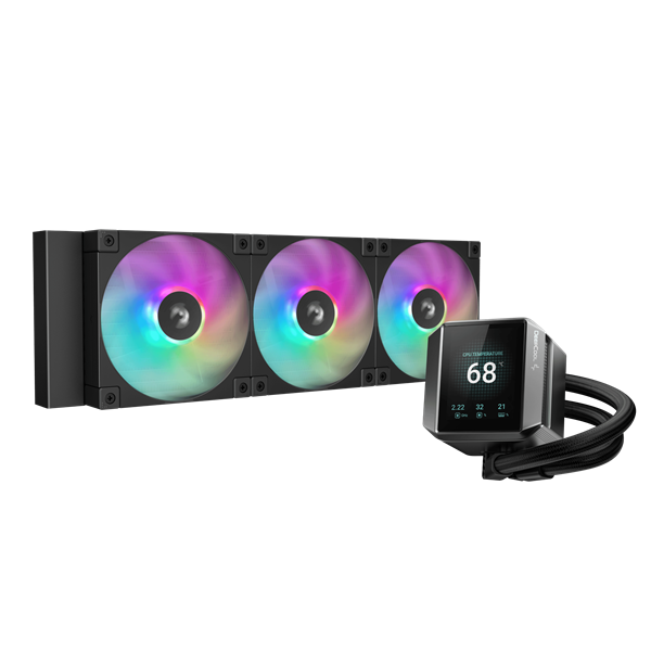 DeepCool MYSTIQUE 360 ARGB max 21dB; max. 123,09 m3/h 3x12cm LED kijelző CPU Water Cooler Fekete DeepCool MYSTIQUE 360 ARGB max 21dB; max. 123,09 m3/h 3x12cm LED kijelző CPU Water Cooler Fekete