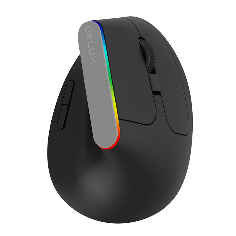 Vezeték nélküli függőleges egér Delux M618C 2.4G 1600DPI RGB (fekete) Vezeték nélküli függőleges egér Delux M618C 2.4G 1600DPI RGB (fekete)