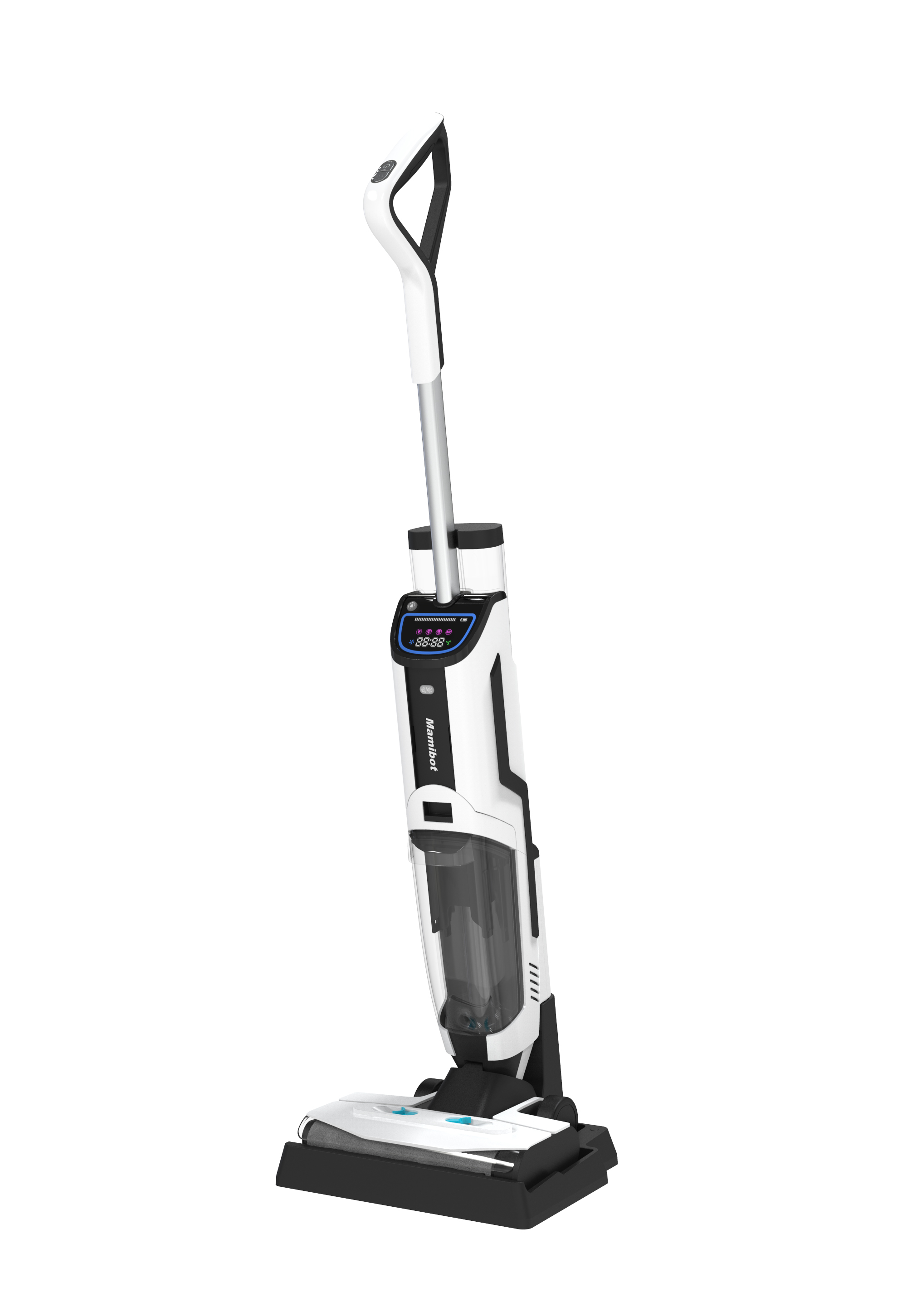 Mamibot vezeték nélküli álló porszívó, felmosóval, Wet Dry vacuum cleaner Flomo I plus, fekete-fehér