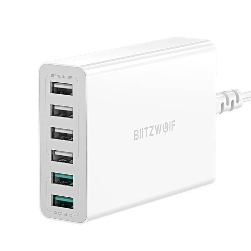 Blitzwolf BW-S15 6xUSB töltő QC 3.0, 60W fehér Blitzwolf BW-S15 6xUSB töltő QC 3.0, 60W fehér
