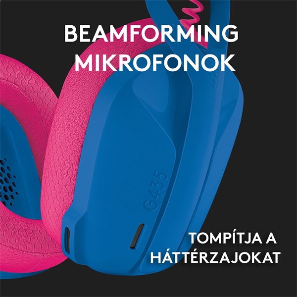 Logitech G435 LIGHTSPEED vezeték nélküli Gaming headset kék (981-001062)