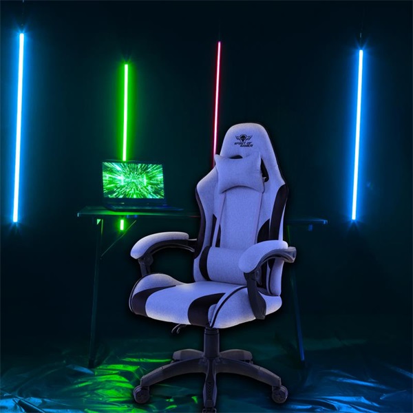 Spirit of Gamer szék - ARENA Light Grey (állítható magasság; párnázott kartámasz; PU; max.120kg-ig, világos-szürke)