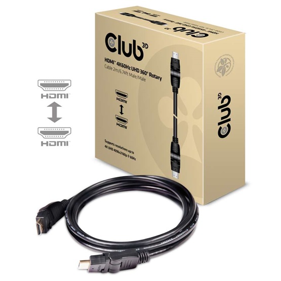  Club3D HDMI 2.0 4K60Hz UHD 360  2m Rotary kábel