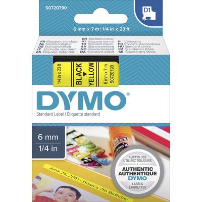 DYMO feliratozószalag D1, 6mm, sárga/fekete, S0720790 DYMO feliratozószalag D1, 6mm, sárga/fekete, S0720790