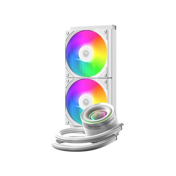 ID-Cooling CPU Water Cooler   FX240 INF WHITE  27.2dB max. 98,54 m3/h  2x12cm fehér 