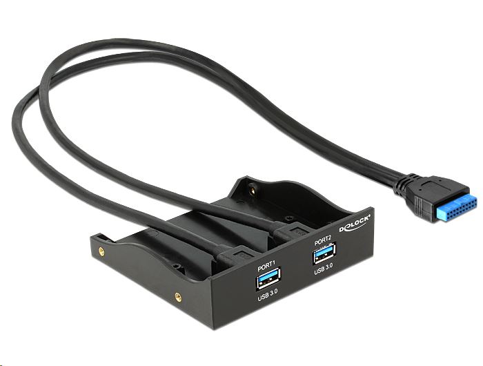 Delock előlapi USB HUB 4 portos fekete (61896)