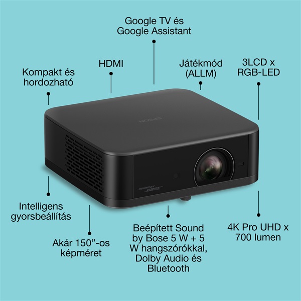 Epson EF-62B 3LCD  700 Lumen 4K PRO UHD lézer okos projektor