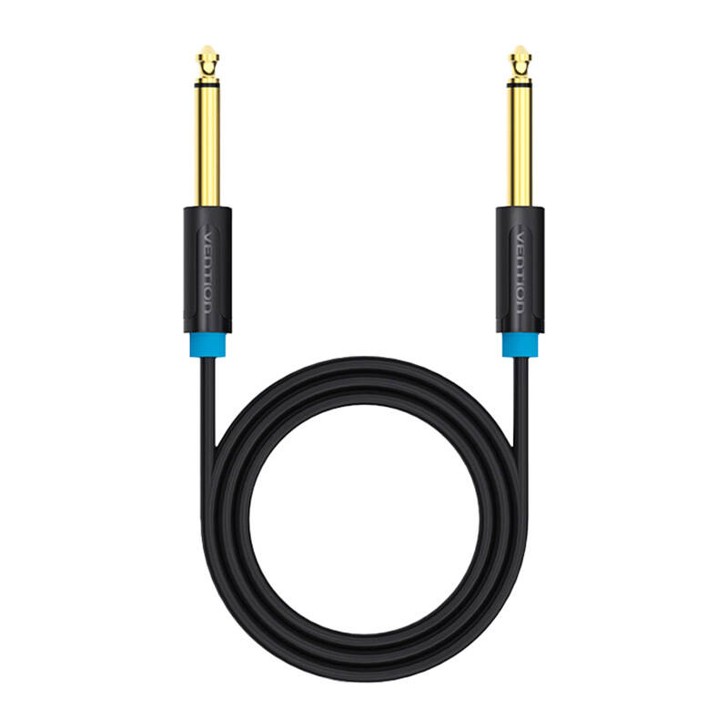 6.35mm TS Male to Male Audio Cable 2m Vention BAABH (black) 6.35mm TS Male to Male Audio Cable 2m Vention BAABH (black)