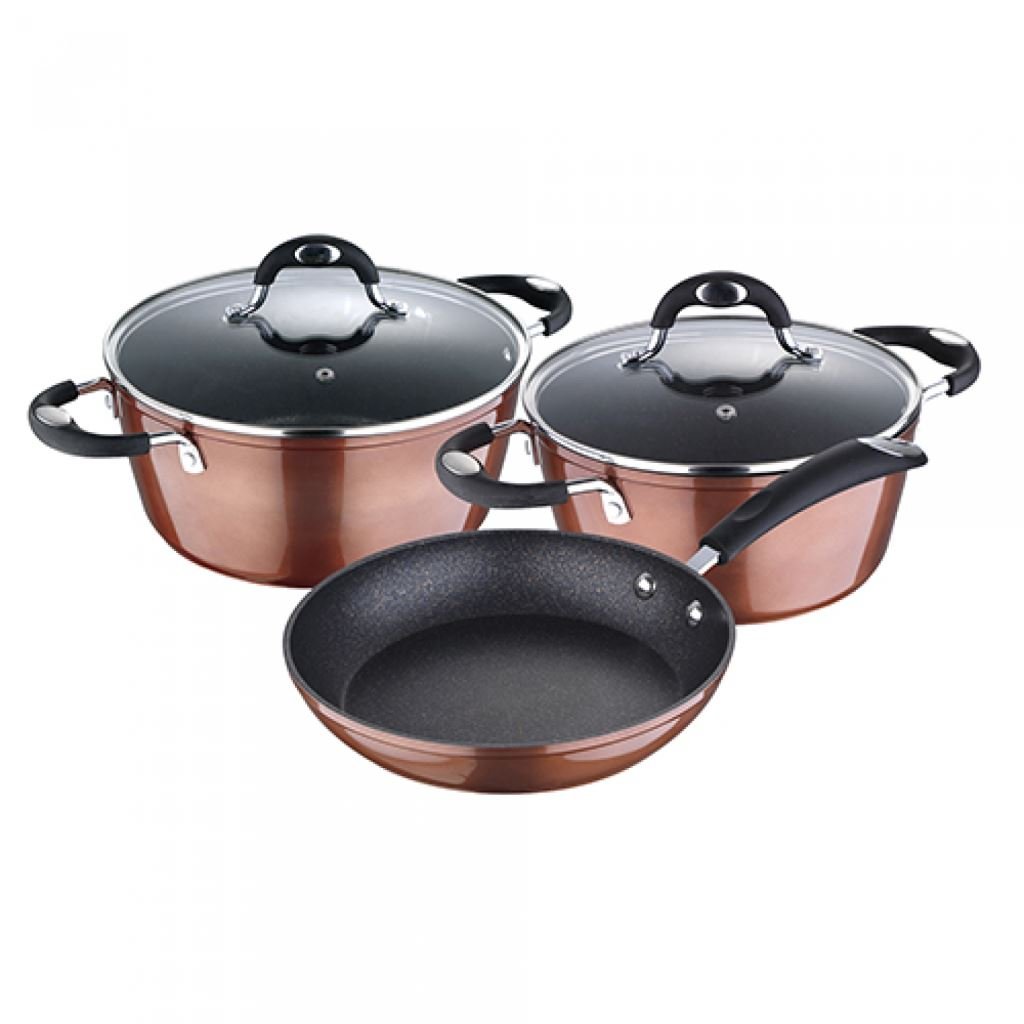 Bergner BG-6235-CP Pandora 5 részes márvány bevonatú edényszett, indukciós Bergner BG-6235-CP Pandora 5 részes márvány bevonatú edényszett, indukciós