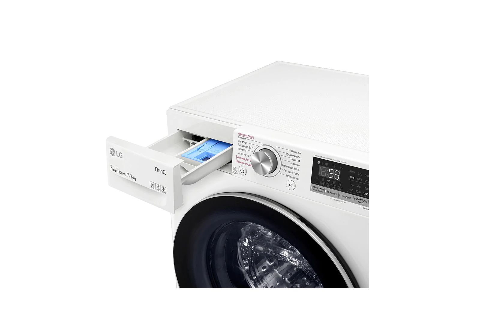 LG F2DV5S7S1E Elöltöltős mosó- és szárítógép – 7 kg, 1150 ford./perc, D Energiaosztály, AI DD, LG Steam technológia, ThinQ technológia