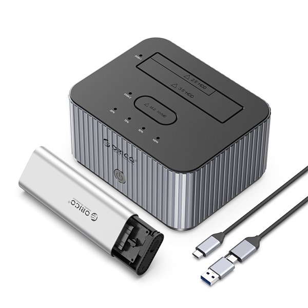 Orico    IT28E-C-EU  M.2 NVMe + 2,5"/3,5" HDD -> USB-A/C M.2 SSD/HDD Dokkoló Szürke 