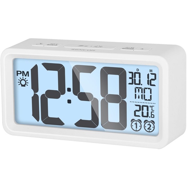 Sencor SDC 2800 W fehér digitális ébresztőóra hőmérővel Sencor SDC 2800 W fehér digitális ébresztőóra hőmérővel