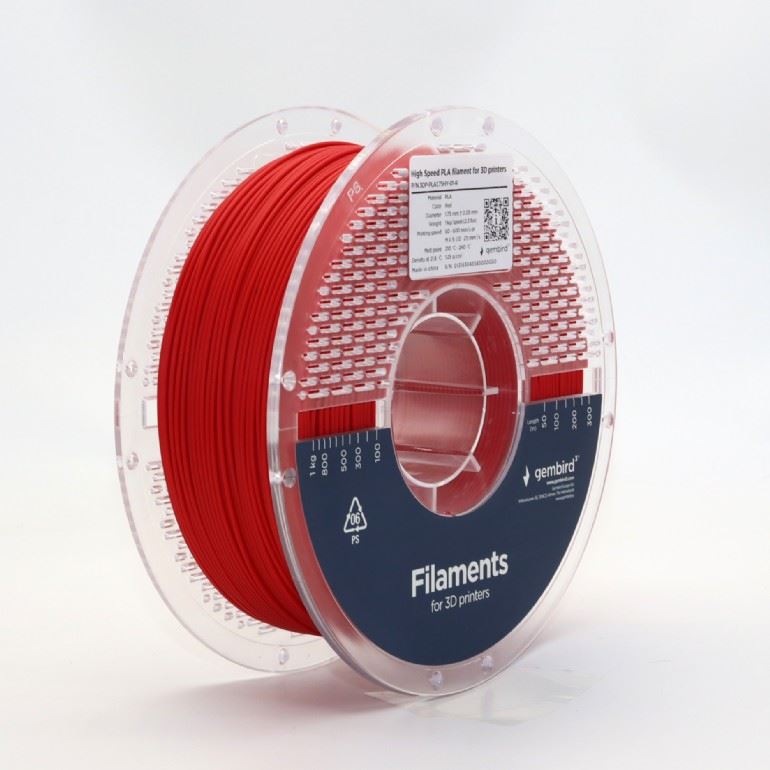 Gembird 3DP-PLA1.75HY-01-R High Speed PLA filament  1,75mm 1kg Piros