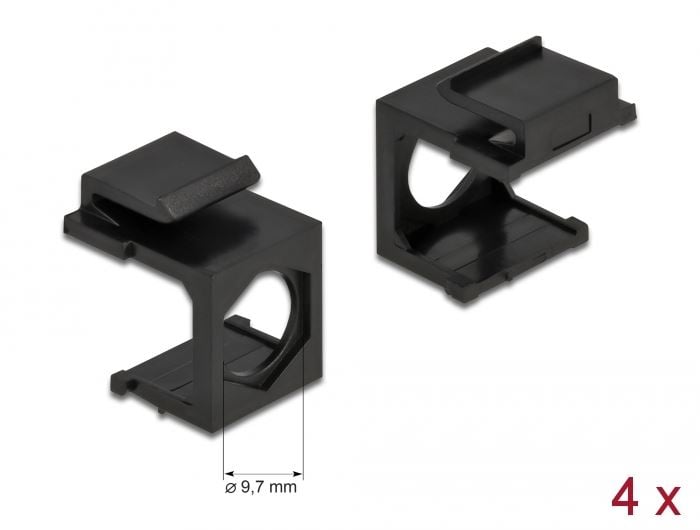 Delock 86739 Keystone borító 9,7 mm-es lyukkal 4 db fekete 
