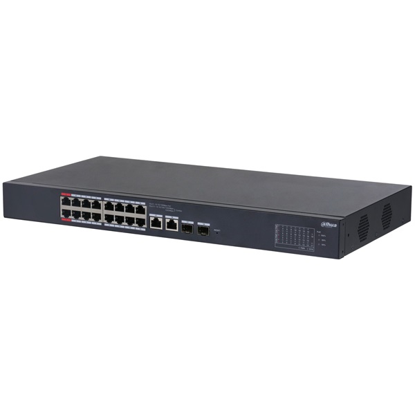 Dahua  CS4218-16ET-135  Cloud menedzsment  16x 100Mbps at/af PoE  PoE switch
