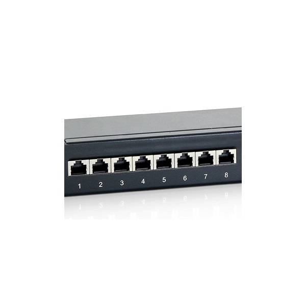 Equip   326424  24 port Cat6 1U árnyékolt  Patch panel Fekete