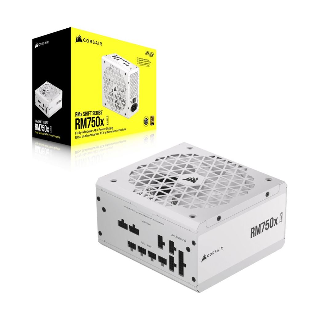 Corsair CP-9020273-EU RM750x Shift 750W moduláris tápegység fehér Corsair CP-9020273-EU RM750x Shift 750W moduláris tápegység fehér