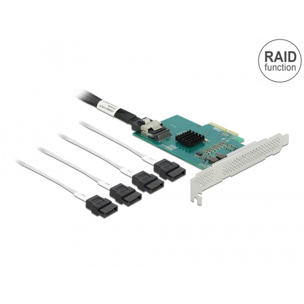 Delock 89051 4xSATA 6Gb/s RAID/HyperDuo low profile PCI Express kártya Delock 89051 4xSATA 6Gb/s RAID/HyperDuo low profile PCI Express kártya