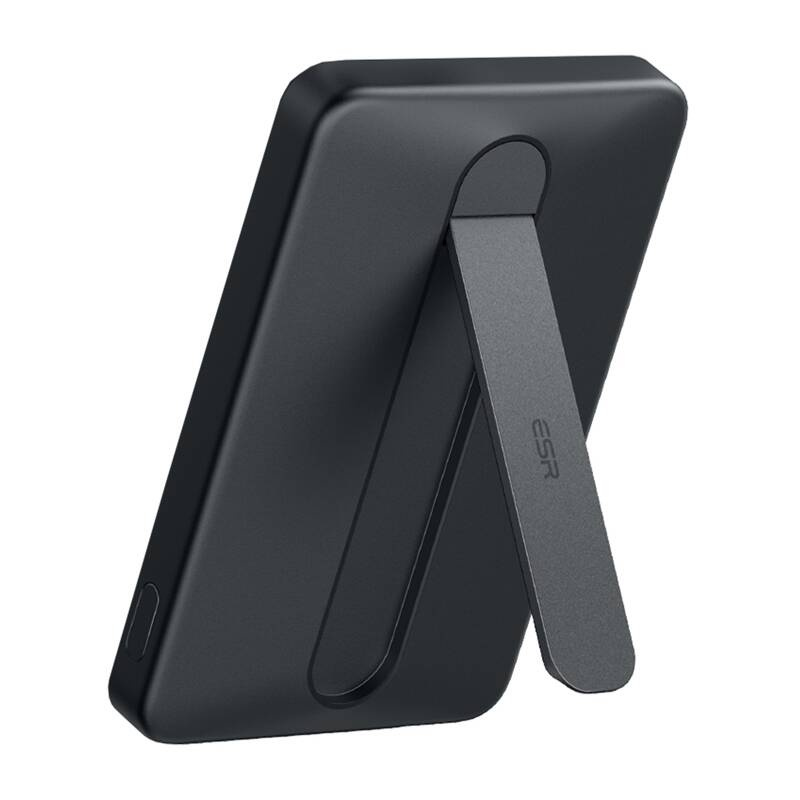 ESR Qi2 MagSlim 5000 mAh mágneses powerbank állvánnyal Fekete 