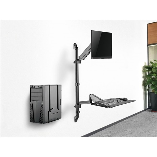 Equip  650170  17"-32" 1 monitor dönthető forgatható  Max.: 8kg Munkaállomás fali konzol Fekete 