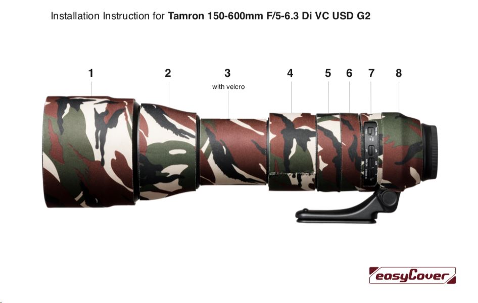 easyCover Lens Oak Tamron 150-600mm F/5-6.3 Di VC USD G2 zöld terepszínű  (LOT150600G2GC) easyCover Lens Oak Tamron 150-600mm F/5-6.3 Di VC USD G2 zöld terepszínű  (LOT150600G2GC)