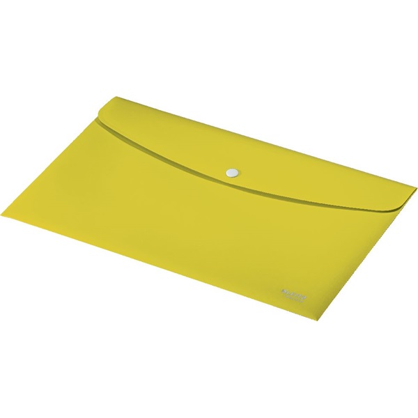Irattartó tasak, A4, PP, patentos, LEITZ "Recycle", sárga